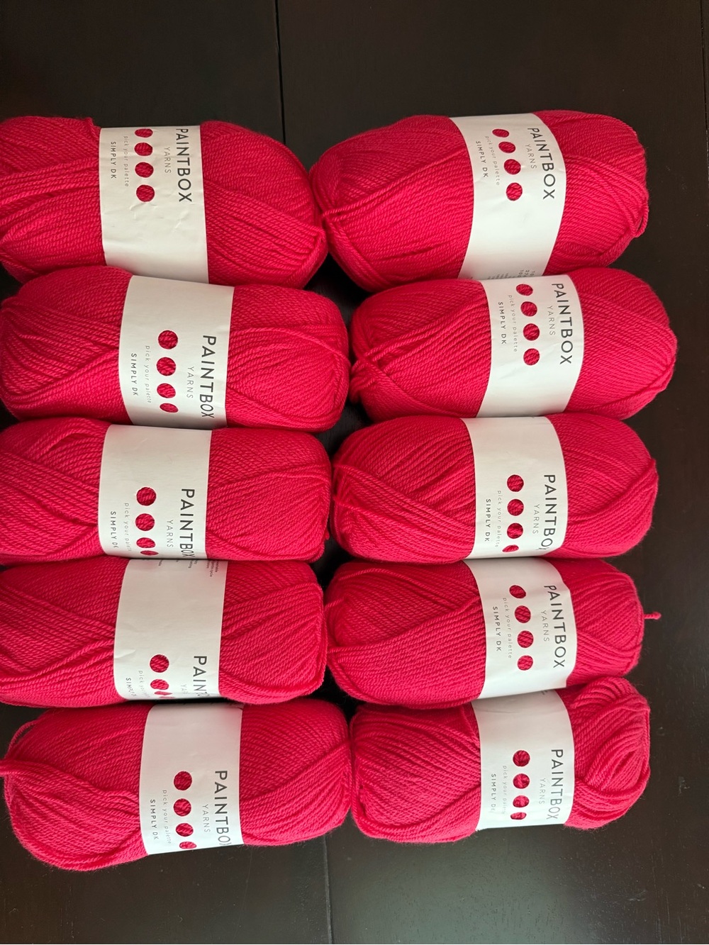 Paintbox Yarns Bright Lipstick Pink Acrylic Yarn - 10 Skeins
